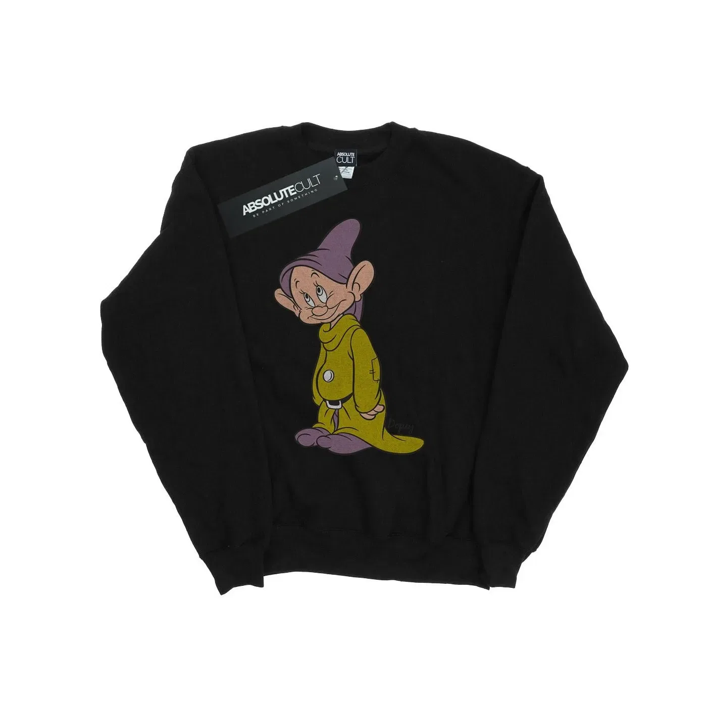 Свитшот для девочек с принтом Dopey Disney, черный — фото 2