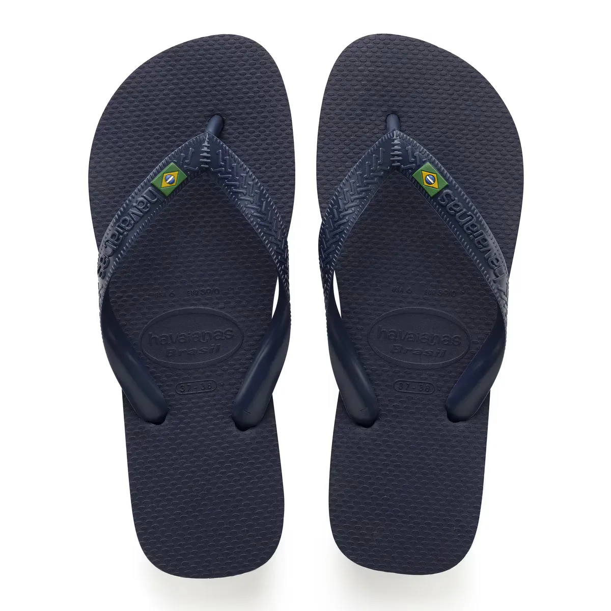 

Шлепанцы на носке унисекс Бразилия Havaianas, тёмно-синий