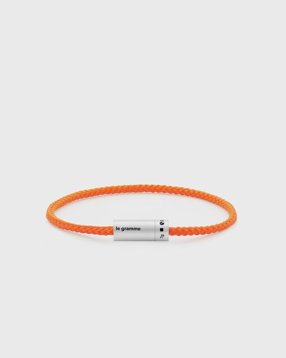 

Браслет Le Gramme 7G-Brushed Sterling Silver-Orange Nato-Cable-Bracelet, оранжевый