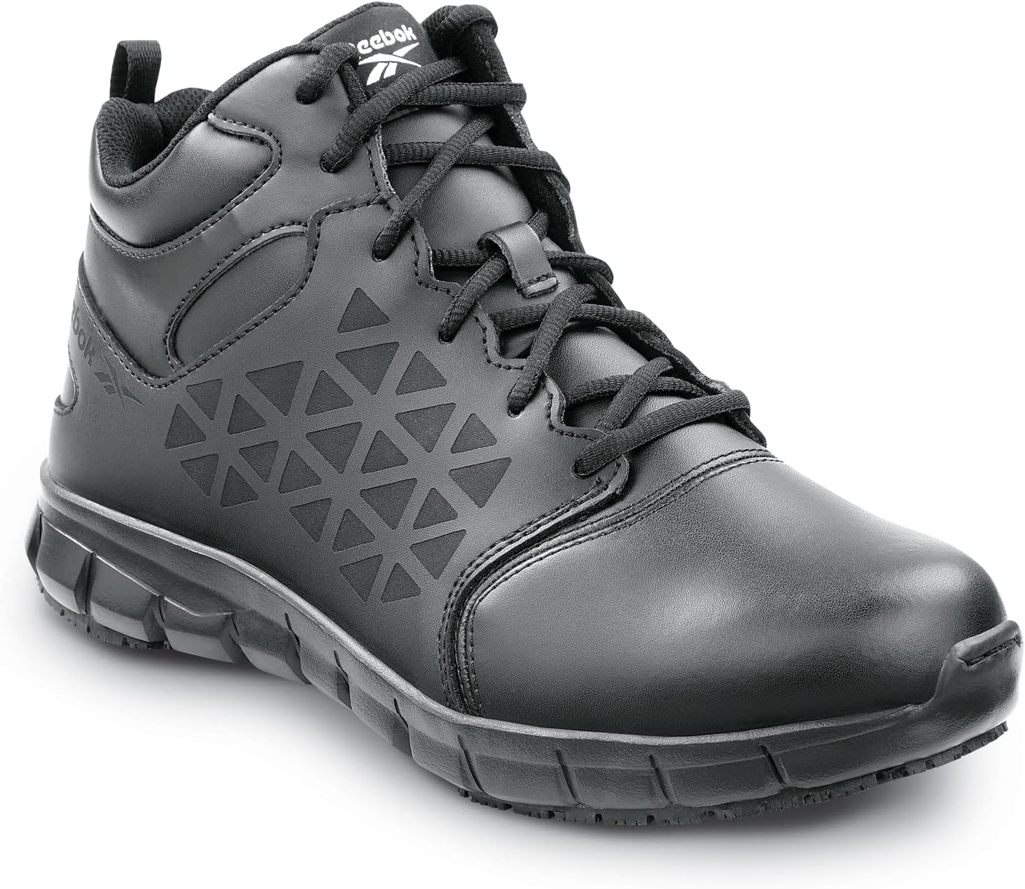 Рабочие кроссовки Reebok Work Sublite Cushion, мужские, черные, средней спортивной формы, с противоскользящим покрытием MaxTrax и мягким носком — фото 2