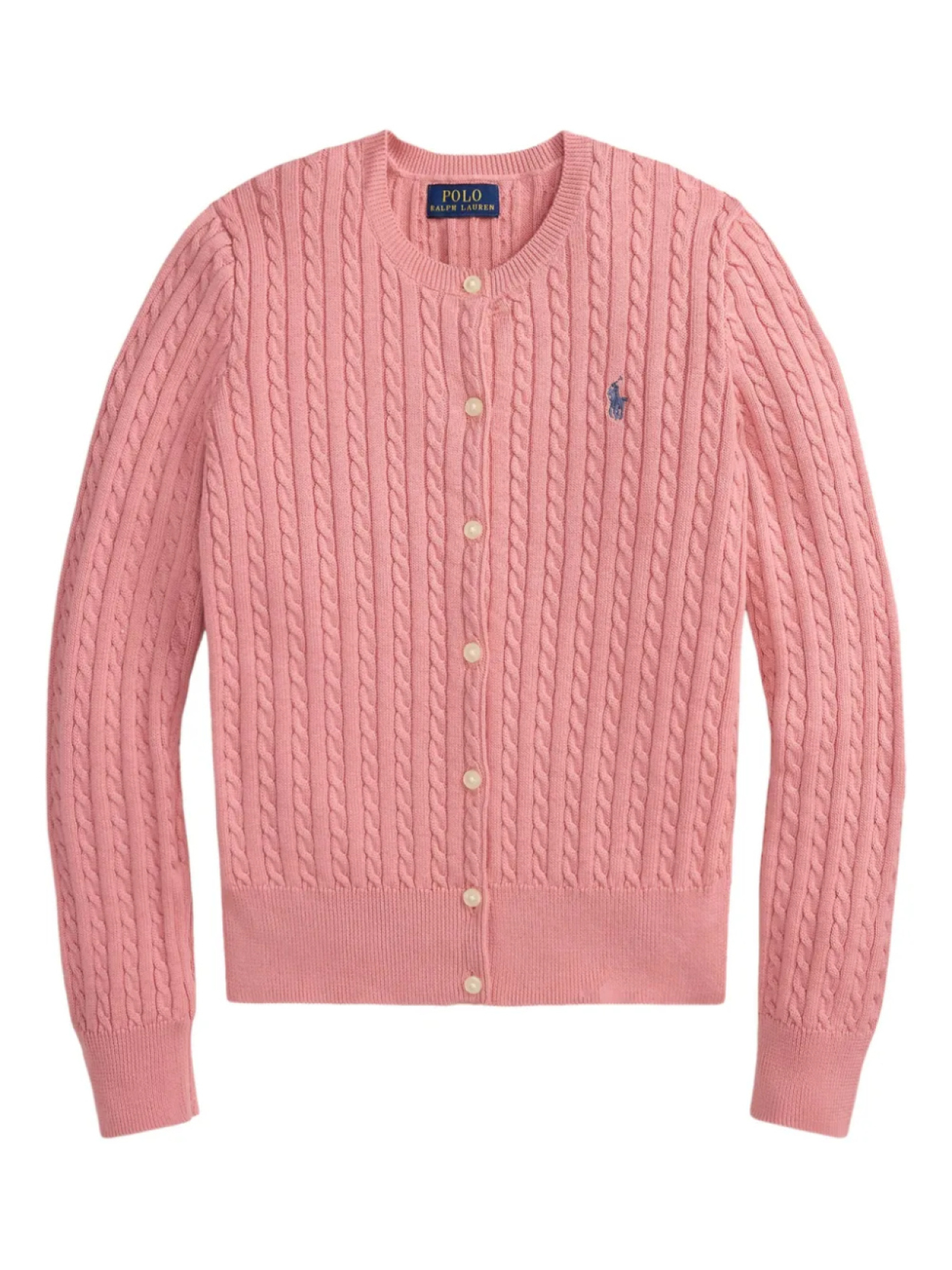 

Кардиган POLO RALPH LAUREN KIDS с косичной вязкой, розовый