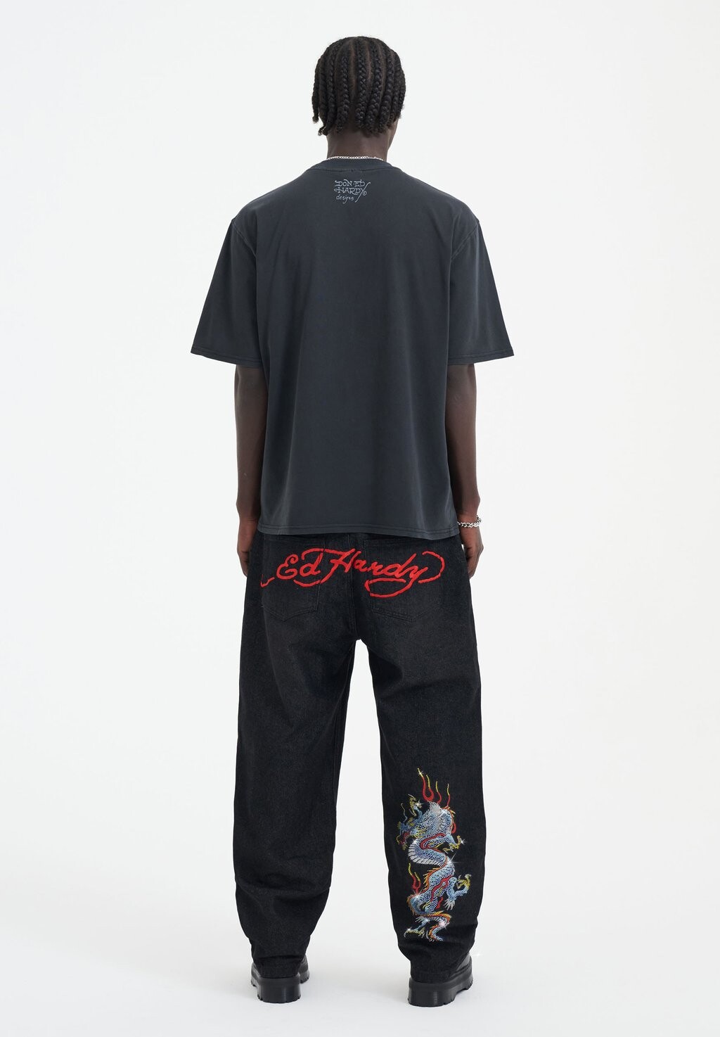 

Джинсы-бойфренды BATTLE-DRAGON DIAMANTE Ed Hardy, черный