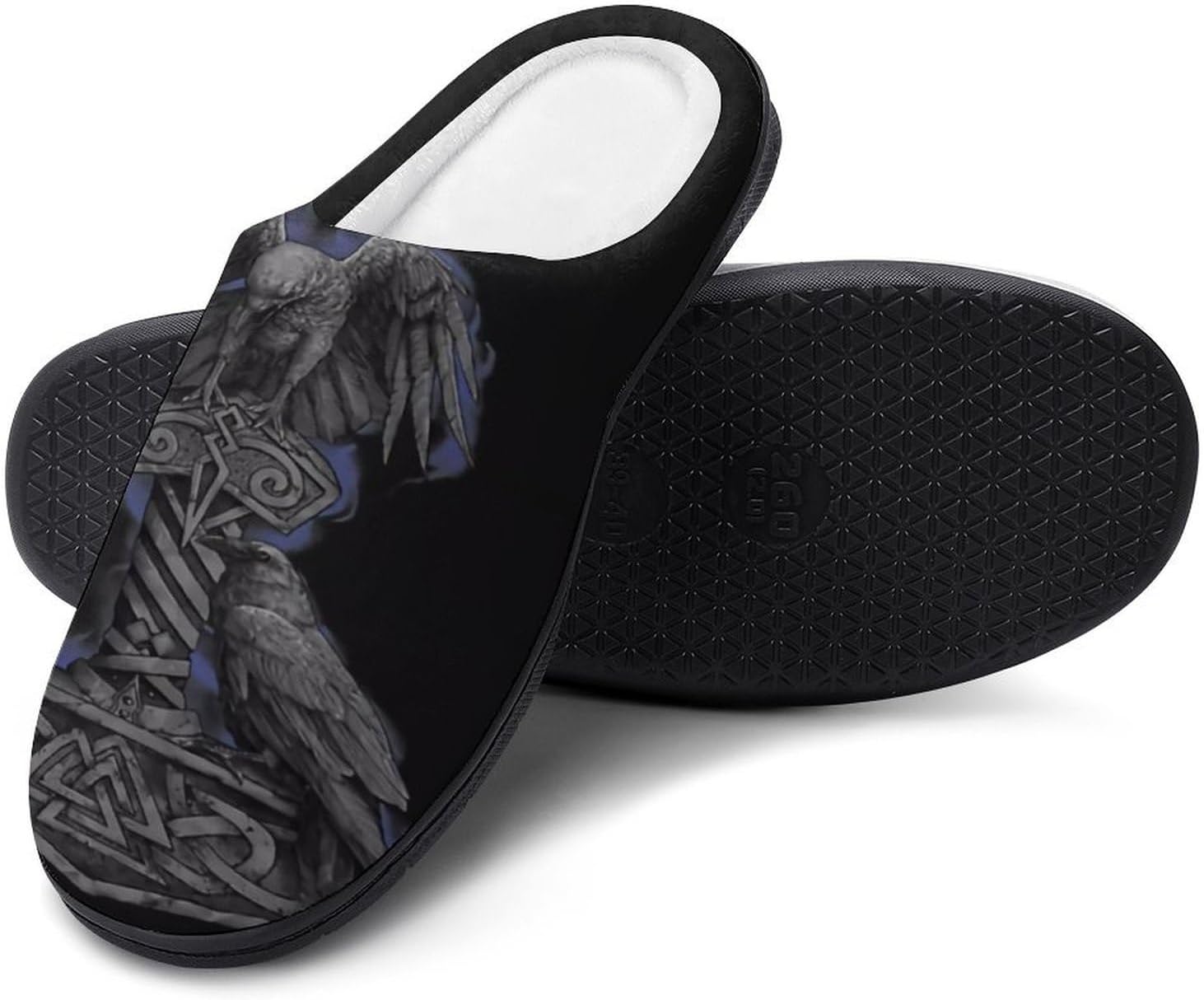 

Домашние тапочки в скандинавском викингском стиле с винтажным дизайном, для кухни и гостиной, удобные плюшевые мягкие тапочки Yxhzyhy, Crow