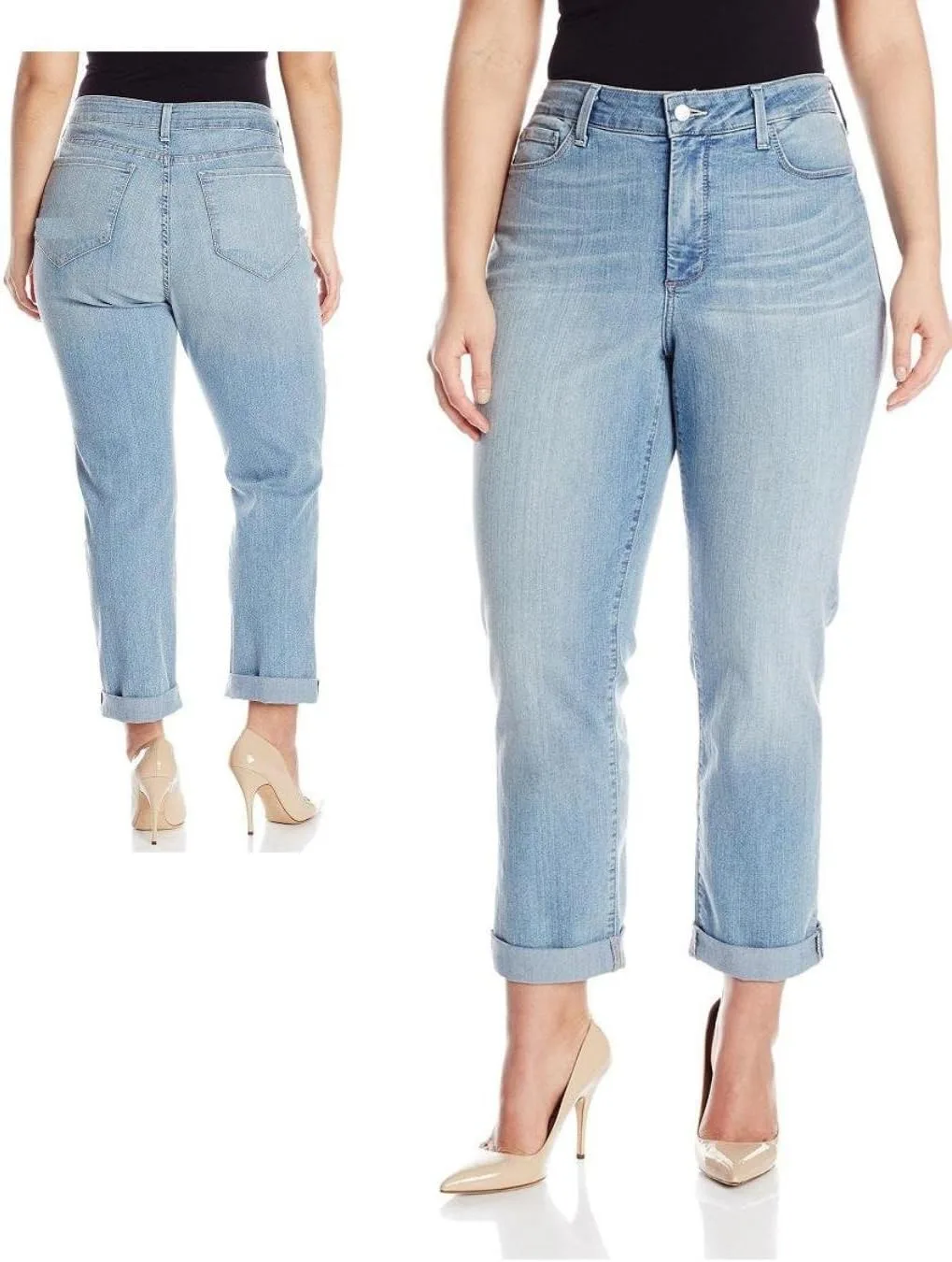 

TOI Crop Women's Plus Size Stretch Boyfriend Blue Denim 1826 MI JEANS