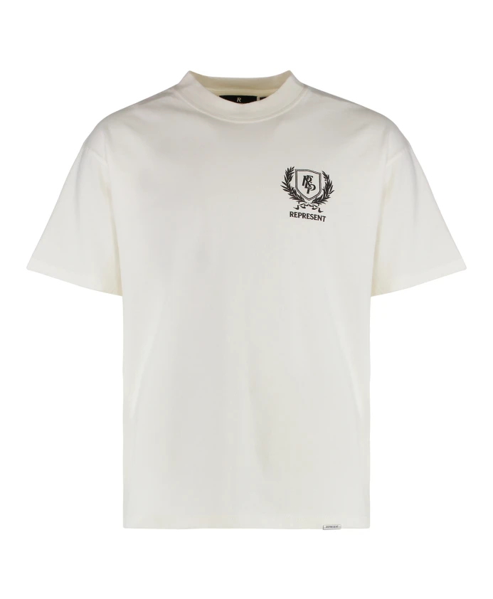 

Футболка с круглым вырезом из ребристого хлопка Represent, белый