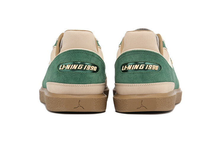 Кроссовки LI-NING 1990 Clouds Skateboarding Shoes Men Low-top Beige/Green, зеленый — фото 4
