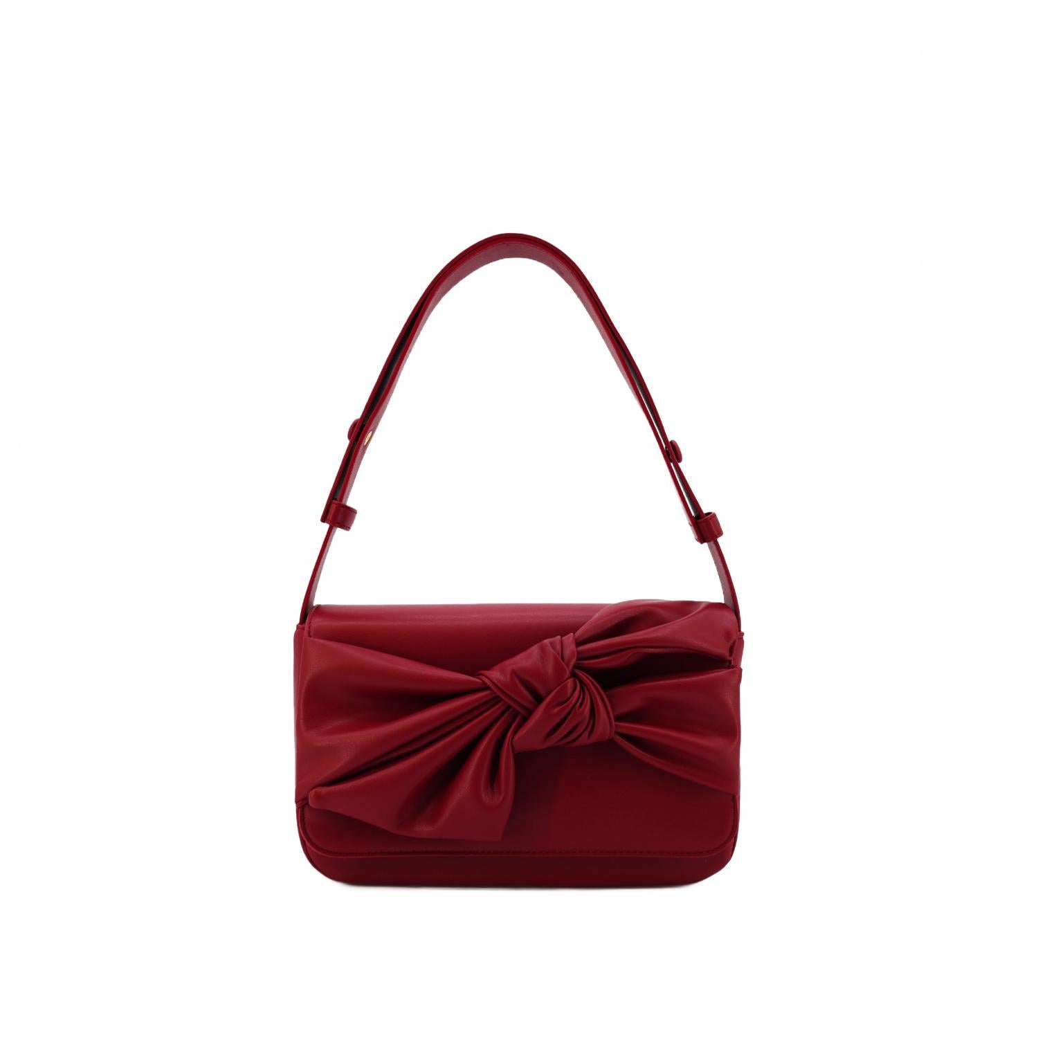 

Женская веганская сумка через плечо Elena Bow в красном цвете Like Dreams