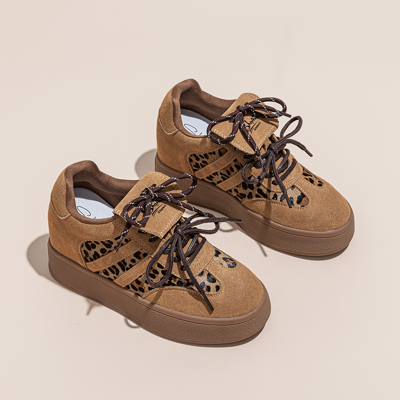 Shoe cabinet floral language Женские повседневные туфли на 8-сантиметровом каблуке Camel с увеличением роста до 12 см, цвет Camel[12cm Height Increasing] — фото 4