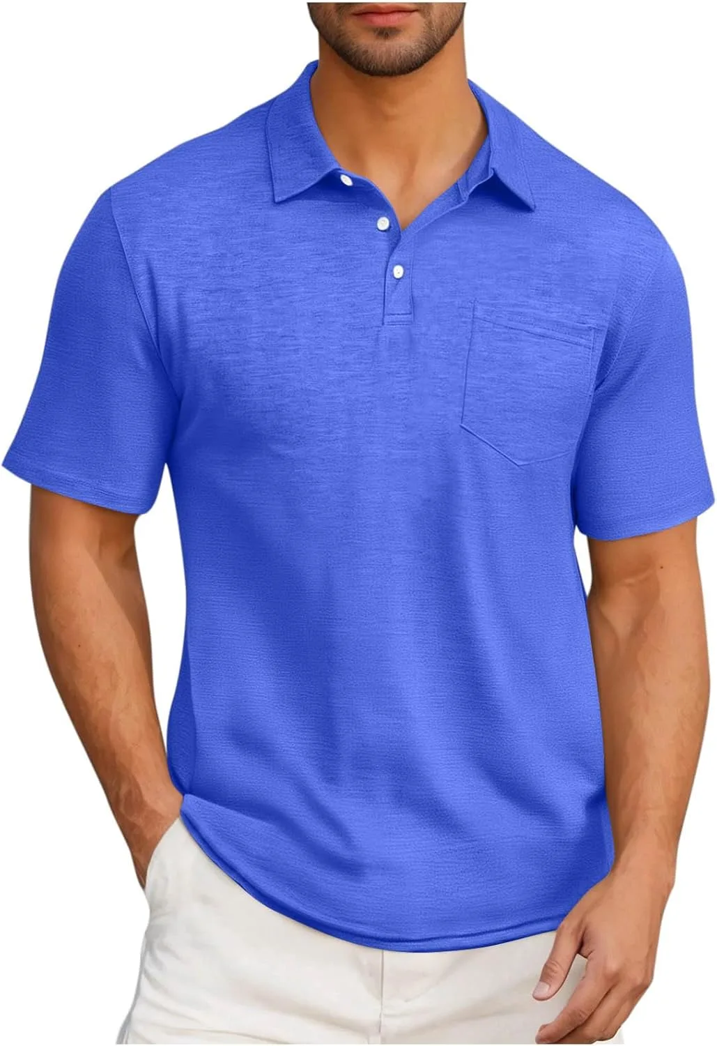 

Мужская футболка с коротким рукавом и воротником, Casual, однотонная Dademeo