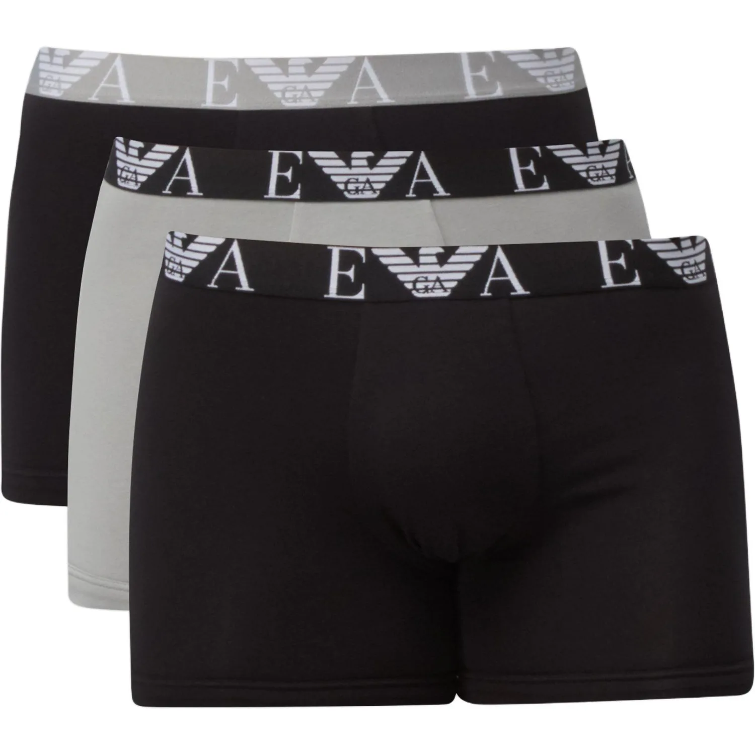 EMPORIO ARMANI Трусы мужские 3 шт Black+Gray