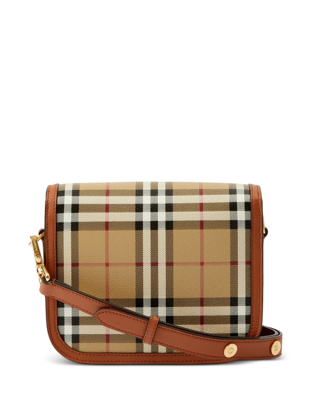 Маленькая сумка через плечо Elizabeth в клетку BURBERRY, нейтральный — фото 3