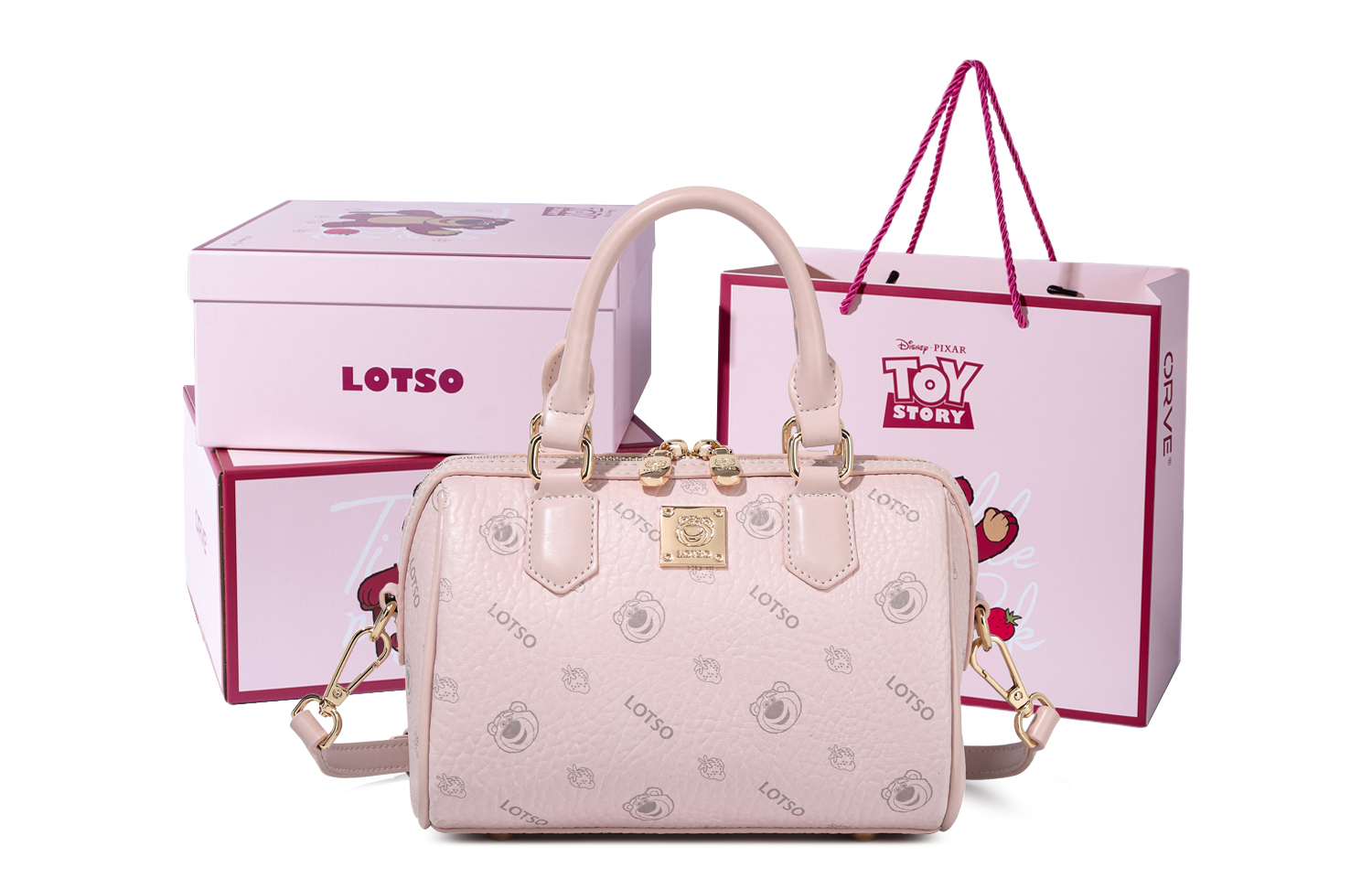 

Disney Сумка Бостон из ПВХ серии Strawberry Bear, Pink[Lotso Box+Shopping Bag]