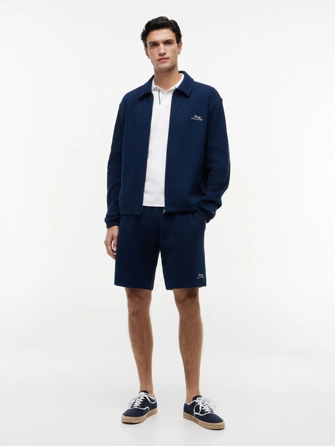 Вязаный кардиган Tommy Hilfiger Waffle Ivy темно-синего цвета — фото 4