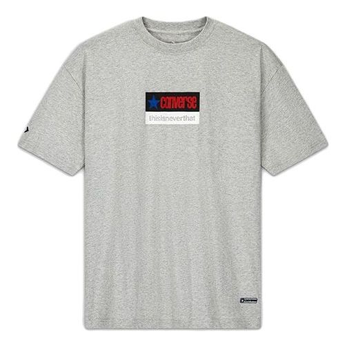 

Футболка men's x thisisneverthat crossover logo printing sports round neck short sleeve light grey Converse, серый