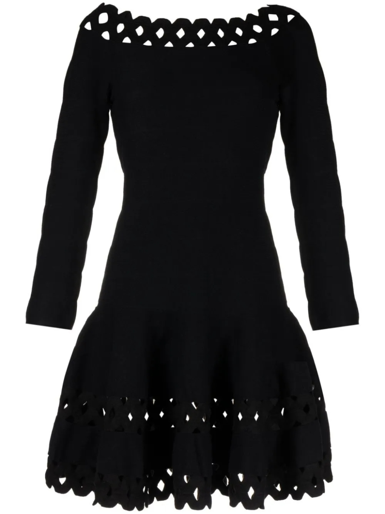 

Платье мини с перфорацией Emporio Armani, черный