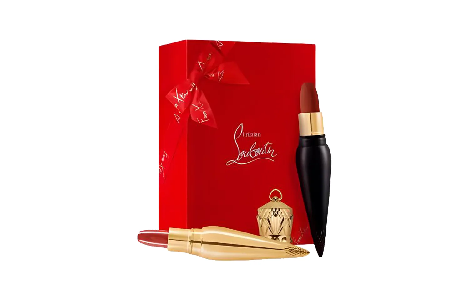 Christian Louboutin Набор CL Queen Scepter: карандаш для губ и бальзам для губ матовые, Two-Piece Set: #001M Platinum Red Soft Matte Lipstick+#005M Platinum Matte Lipstick — фото 2