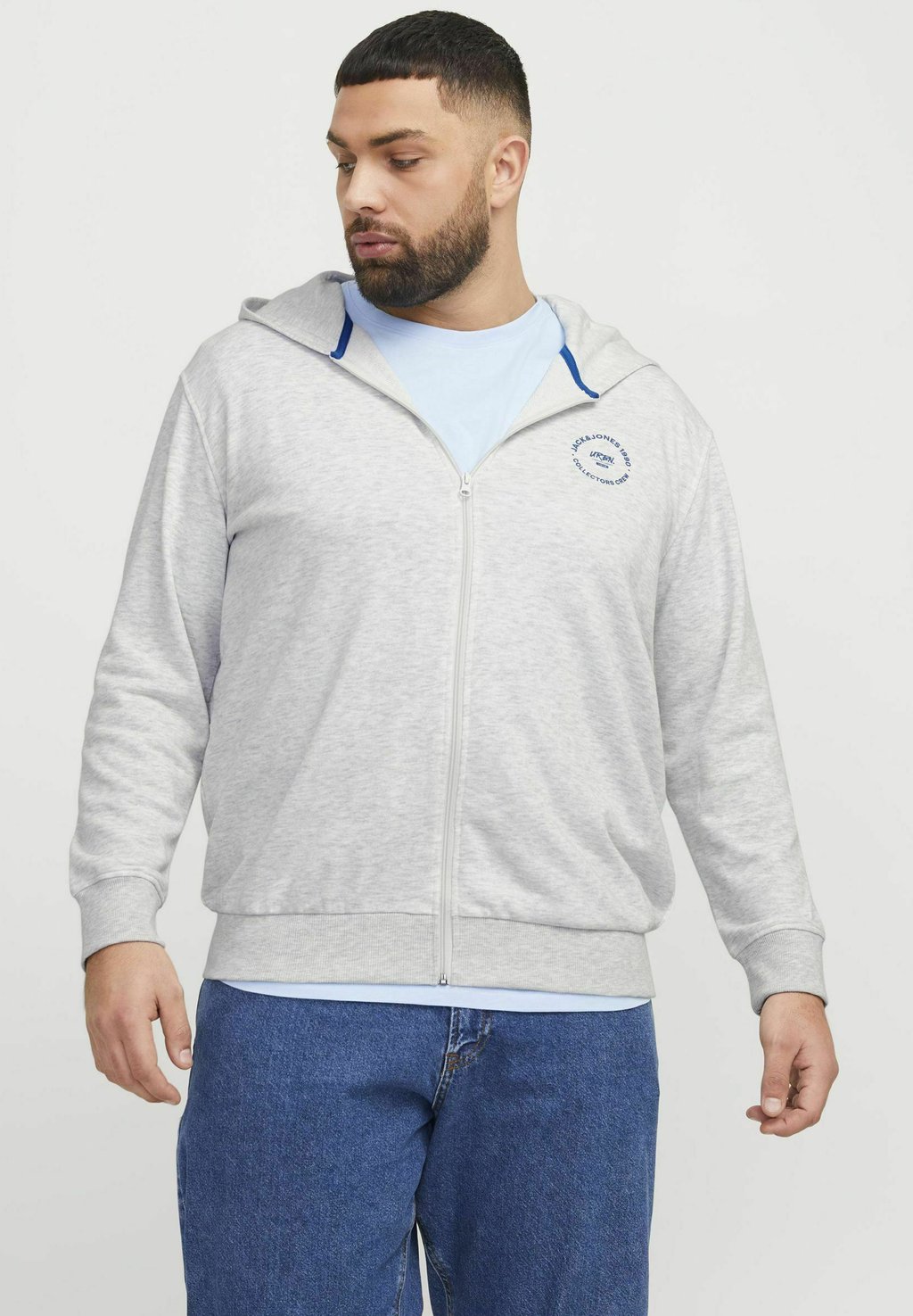 

Толстовка на молнии PLUS SIZE GEDRUCKT Jack & Jones, серый