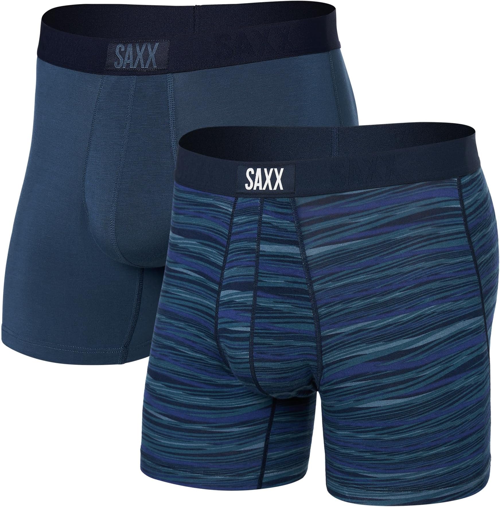 

Боксеры SAXX UNDERWEAR Vibe Boxer Brief 2-Pack, цвет Surge Spacedye/Navy