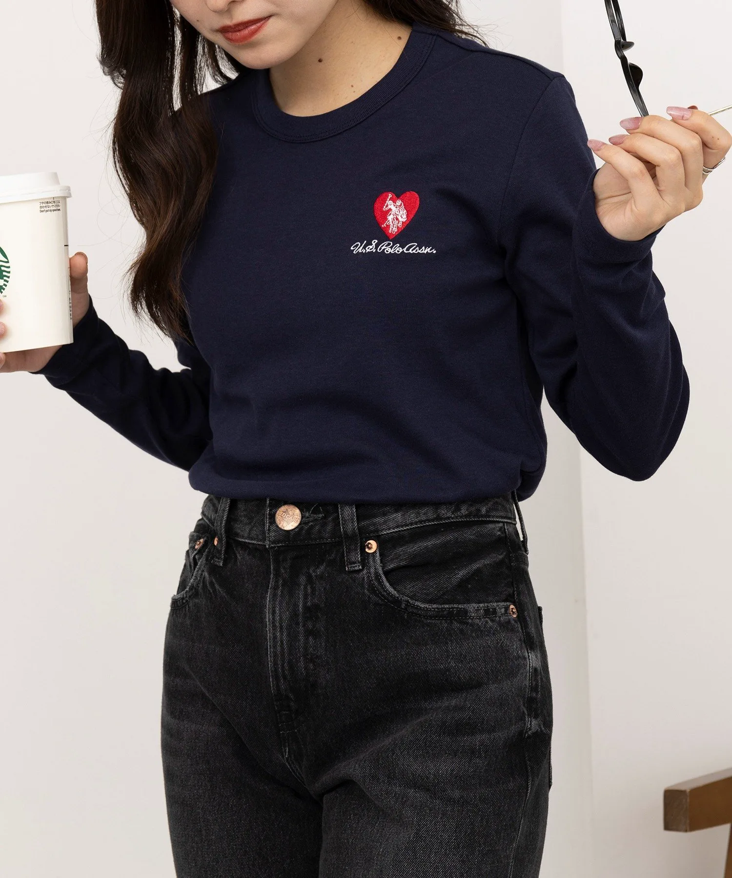 Футболка с длинным рукавом и вышивкой в виде сердца от US POLO ASSN./Beauty Smooth. U.S. Polo Assn., NVY — фото 3