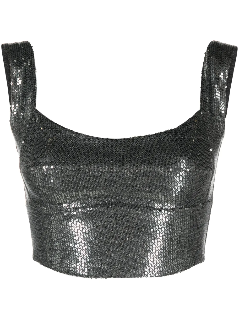 

Укороченный топ с пайетками Atu Body Couture, серебряный