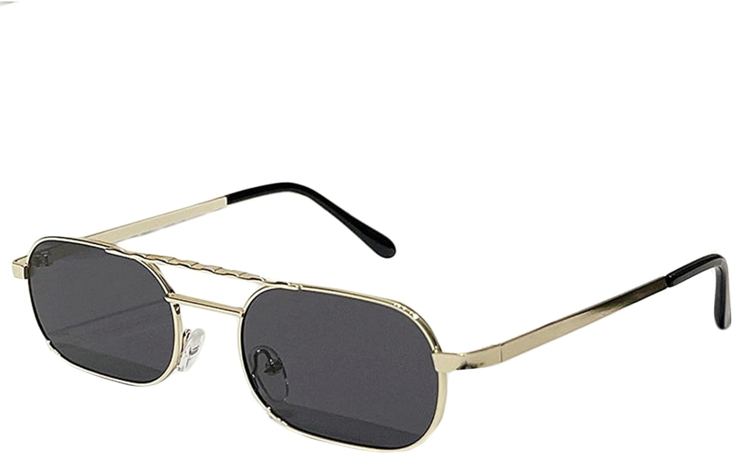 

Хелена Сексуальные маленькие квадратные женские солнцезащитные очки с двойной оправой, дизайнерские, модные, роскошные, в металлической оправе, черные с синим оттенком helena, C2