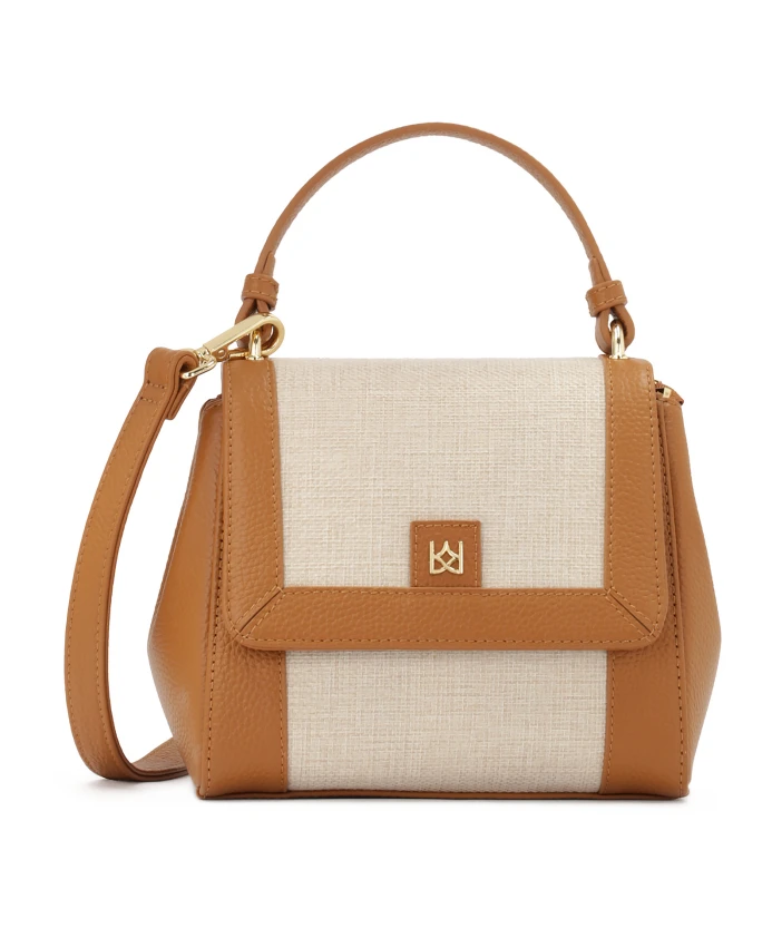 

Двухцветная сумка, изготовленная из комбинированных материалов. Kazar, коричневый