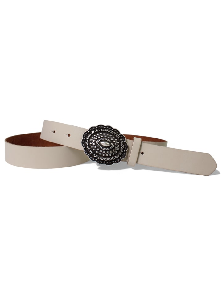 

Женский кожаный ремень кремового цвета FRONHOFER