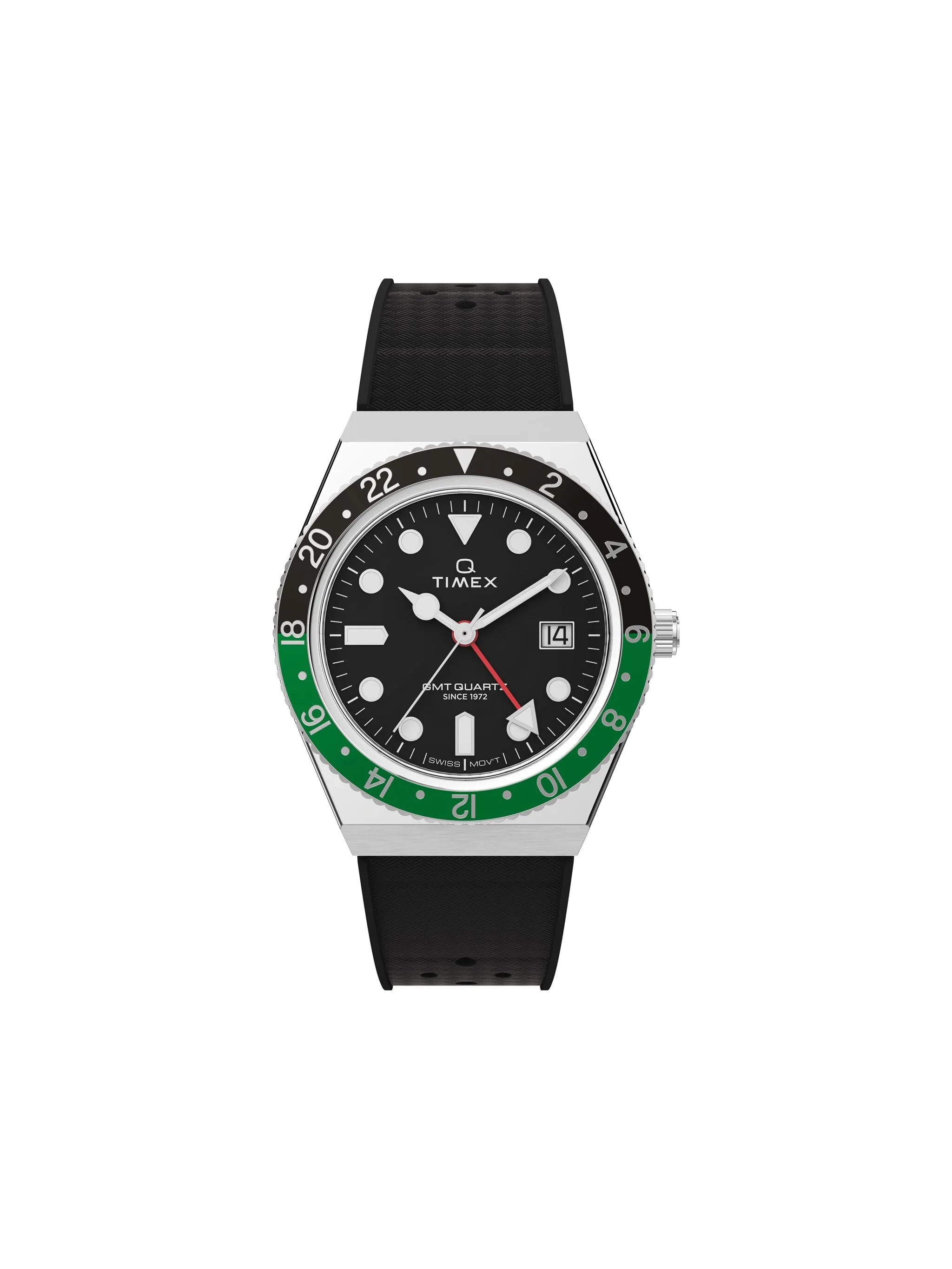 

Наручные часы Q Timex GMT 38 мм, черный