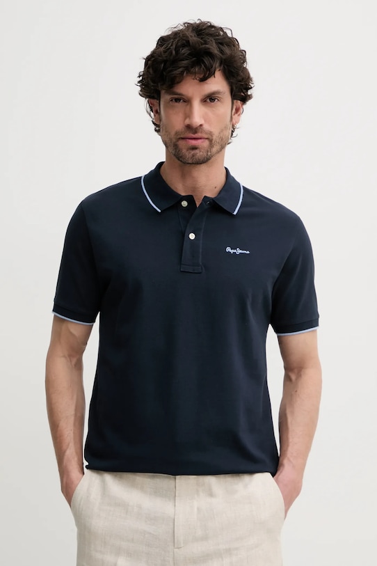 

Хлопковая поло Hans Pepe Jeans, темно-синий