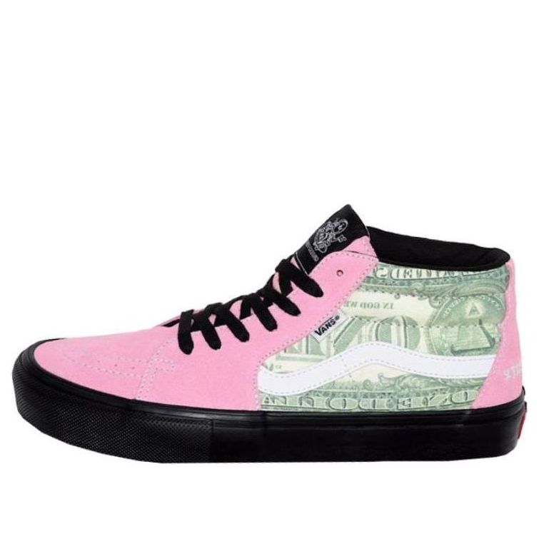 

Кроссовки Vans x Supreme Skate Grosso Mid 'Dollar Bill Pink', розовый