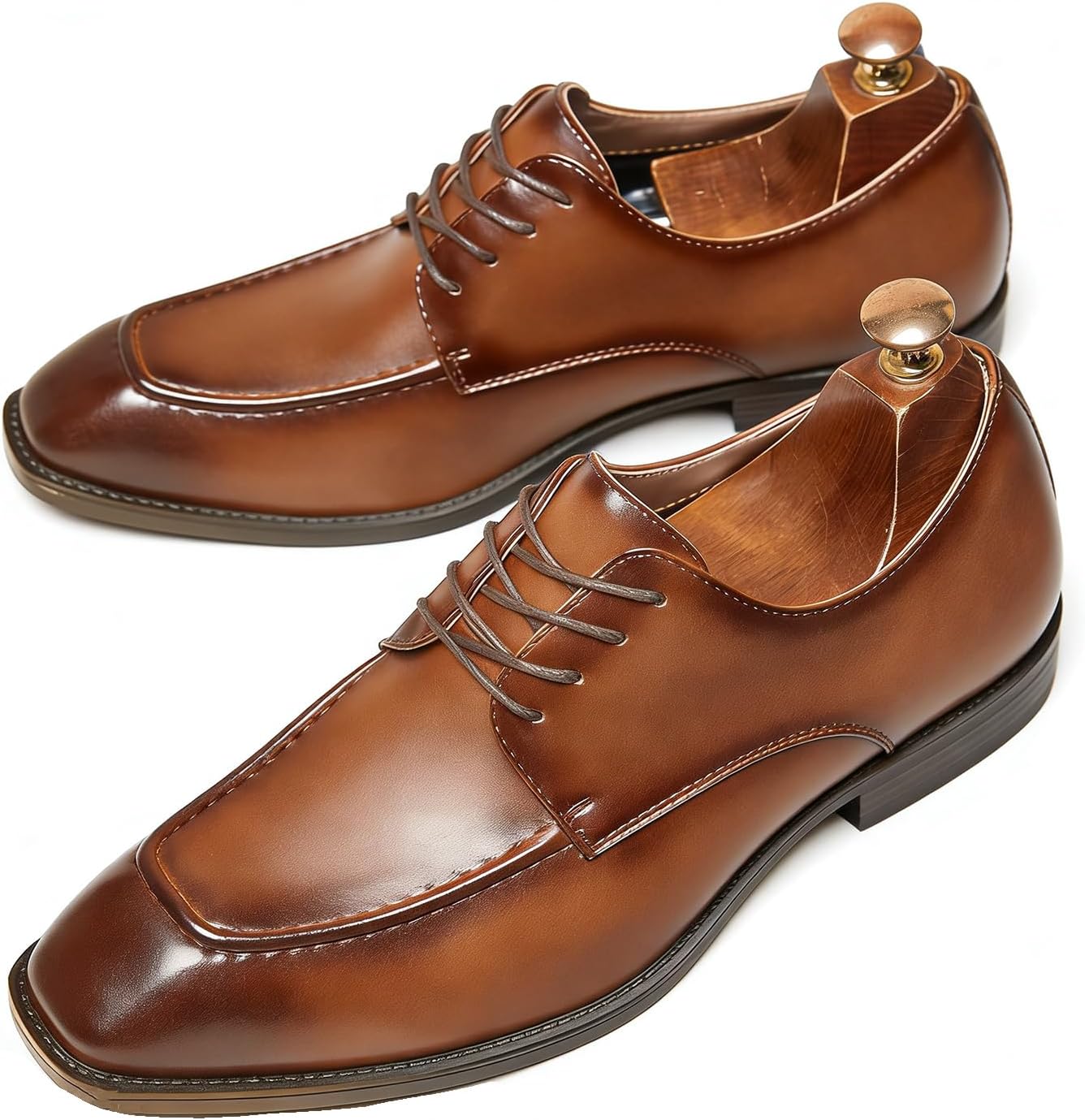 

Мужские туфли OXNEUHG из натуральной кожи с гладким носком, классические оксфорды, модные низкие шнурки, смокинговые туфли, деловой повседневный стиль, офис, свадьба, туфли, коричневый