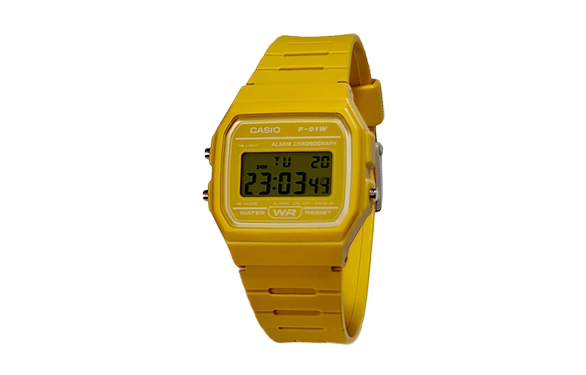 

CASIO Мужские часы Retrofit Series с кварцевым механизмом и ремешком из смолы, желтый циферблат