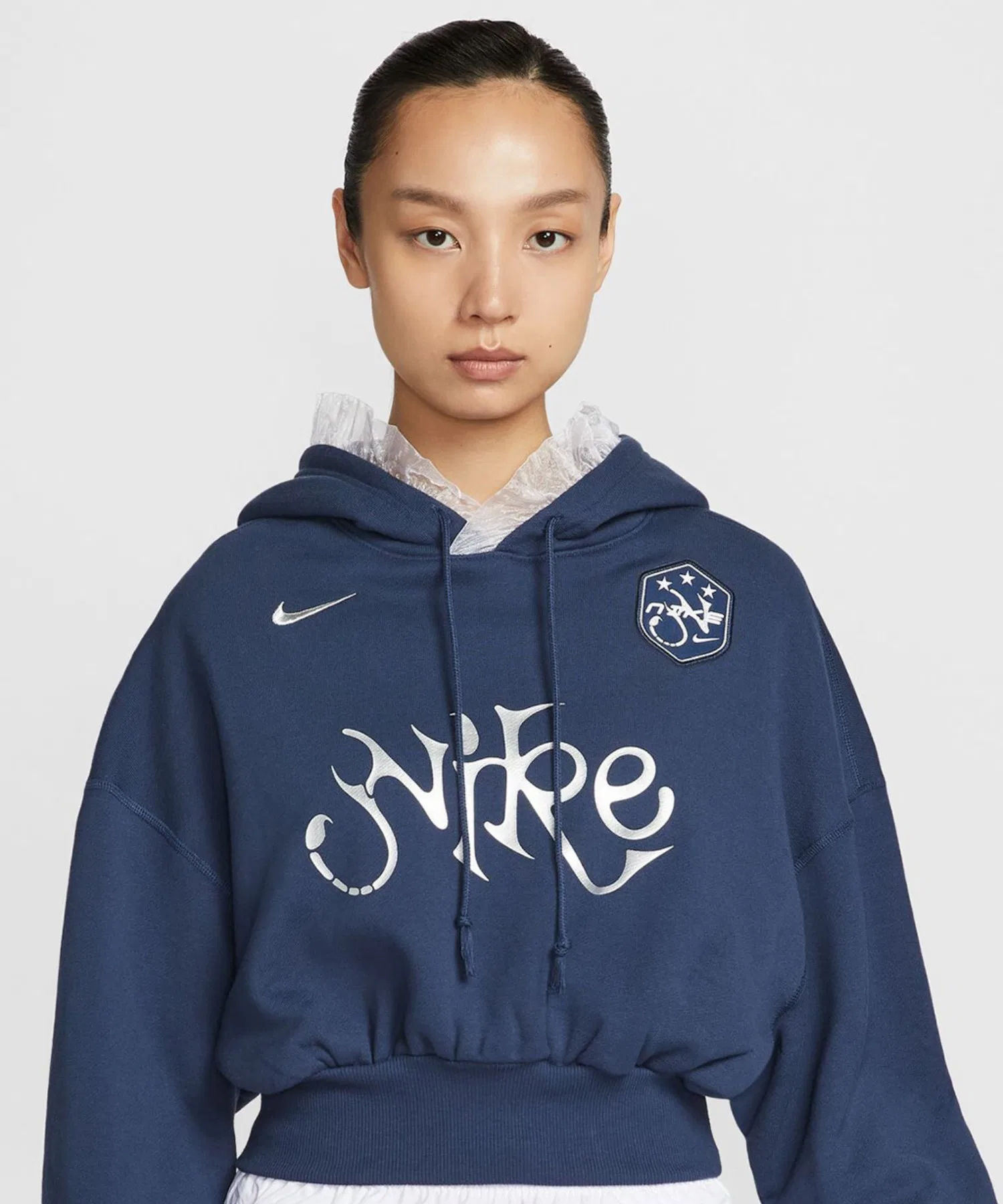 NIKE AS W NSW OS FLC CROP PO HDY GC / Женская флисовая толстовка Nike NSW OS Crop с длинными рукавами 【SP】