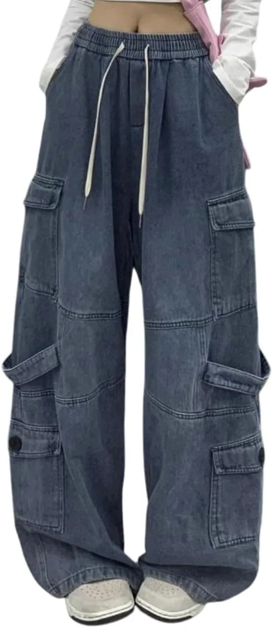 

Брюки джинсы baggy barrel с широкими штанинами и шнурком OTEEGX