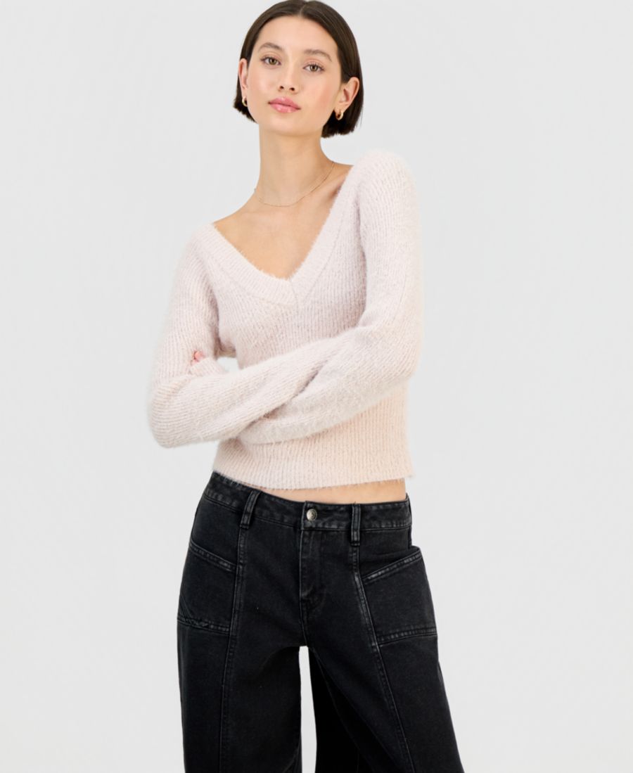 

Детский свитер с V-образным вырезом, металлизированной отделкой и длинными рукавами Planet Heart, Ballet Slipper W Lurex