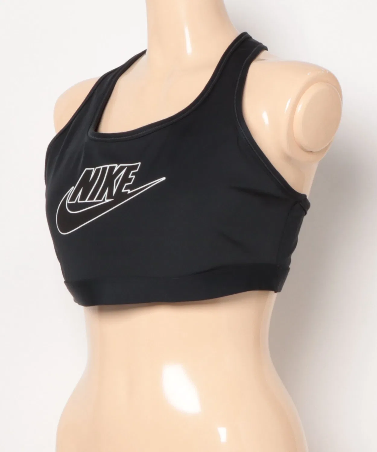Спортивный бюстгальтер NIKE Swosh MED Futura с фиксированными чашками, белый — фото 2