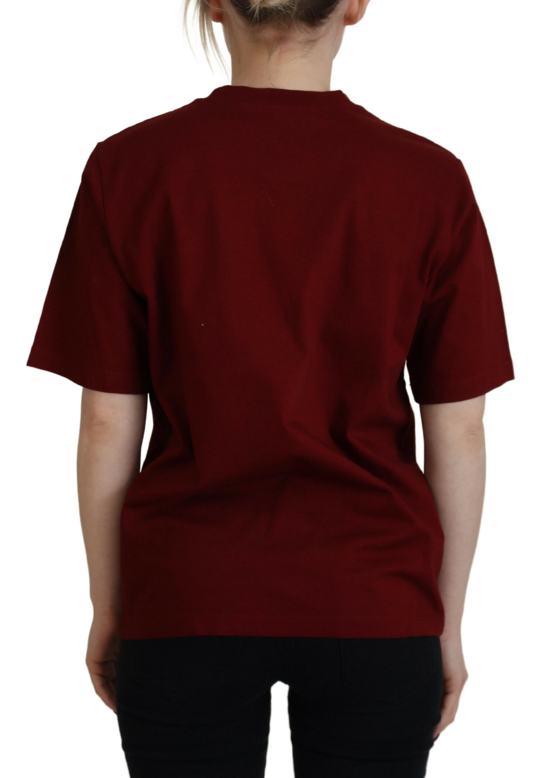 Футболка из хлопка с круглым вырезом и короткими рукавами с логотипом Maroon Dsquared2, цвет Maroon Logo Print — фото 3