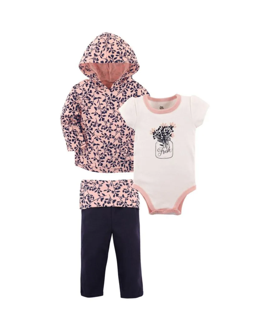 Хлопковая толстовка, боди или футболка и брюки Yoga Sprout, Fresh Baby