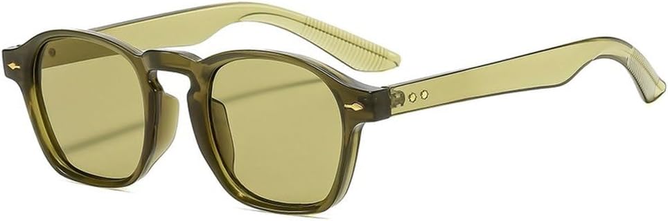 

Модные солнцезащитные очки в форме многоугольника и квадрата для женщин с прозрачными линзами цвета океана, мужские солнцезащитные очки в стиле панк с заклепками SKFGNX, Green Green