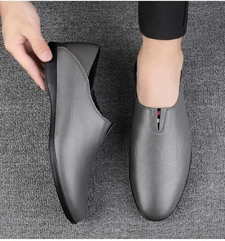 Лоферы кожаные Loafers Grey SayfuR — фото 4
