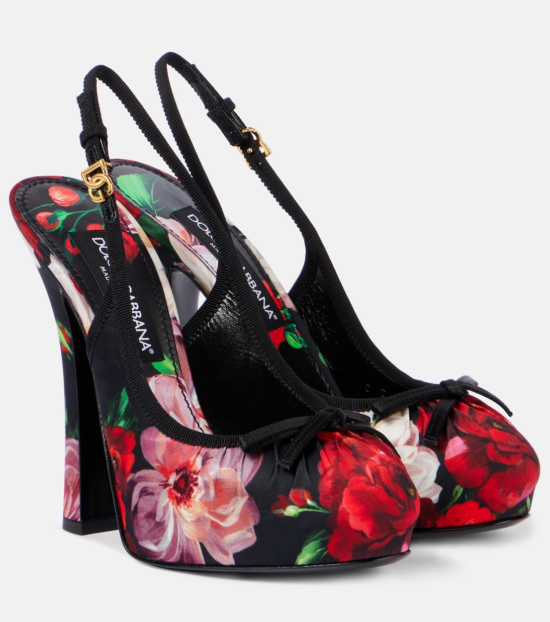 Vally 105 туфли-лодочки на ремешке из цветного атласа Dolce&Gabbana, B.Rose Antiche F.Ner