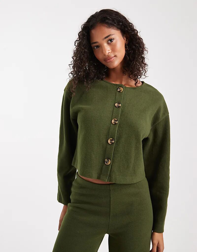 

Супермягкий кардиган Miss Selfridge в оливковом цвете