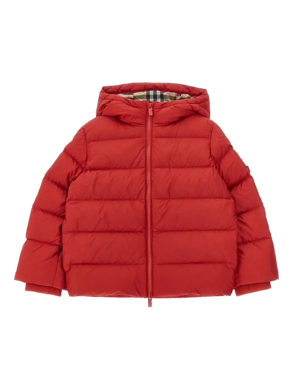 Стеганая куртка с капюшоном BURBERRY KIDS, красный