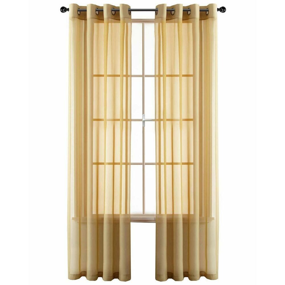 

Kate Aurora Basic Home Custom Прозрачная вуаль с люверсами для верхних оконных штор, золотой