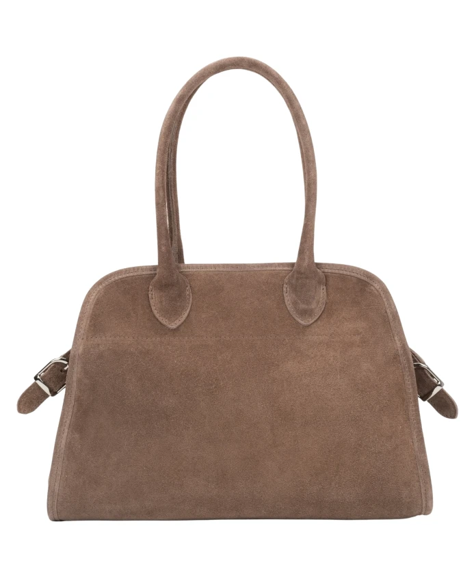 

Бежевая женская сумка-портфель из высококачественного итальянского велюра. Estro, бежевый