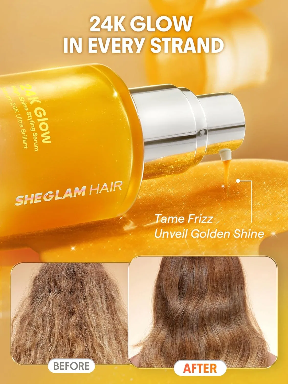Масло-сыворотка для волос SHEGLAM 24K Glow Hair Oil Serum Sheglam — фото 4