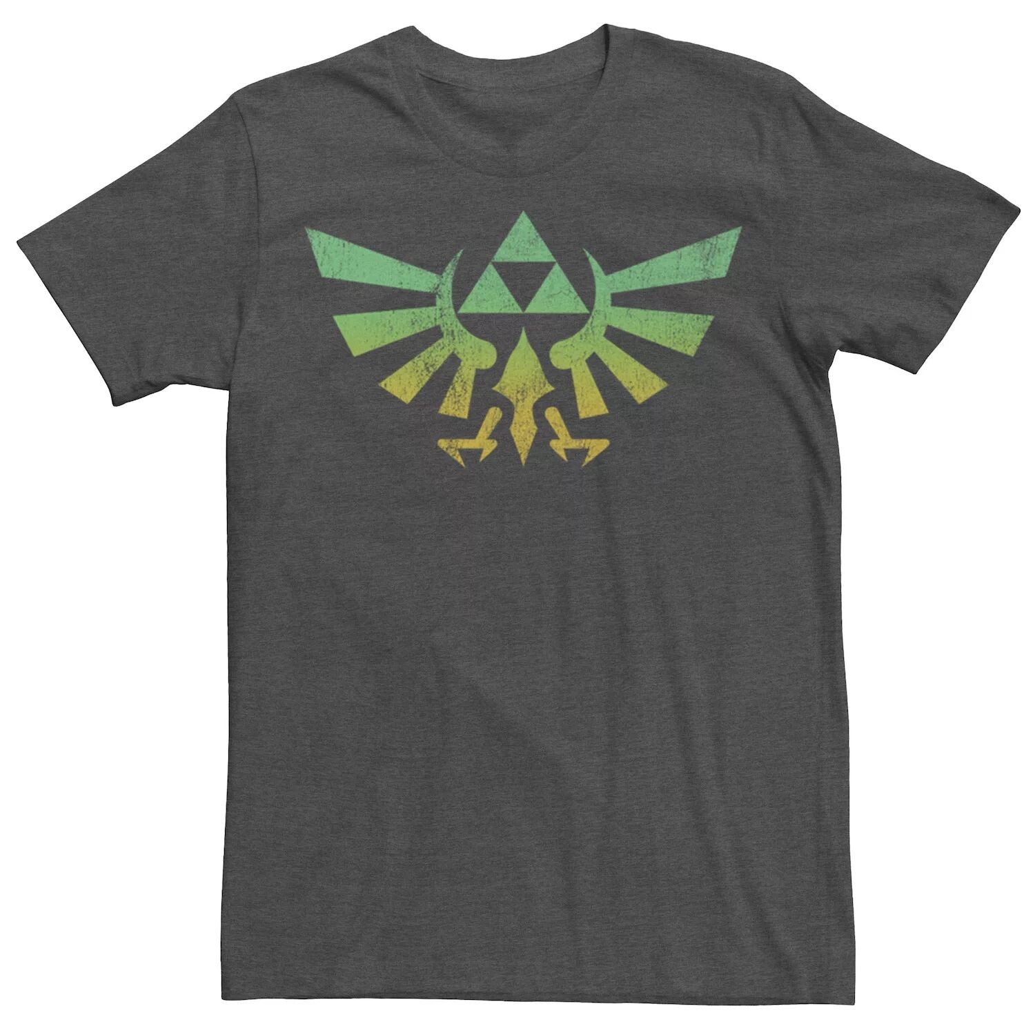 

Мужская зеленая выцветшая футболка Nintendo Legend of Zelda Triforce Triforce Licensed Character, Зеленый, Мужская зеленая выцветшая футболка Nintendo Legend of Zelda Triforce Triforce Licensed Character