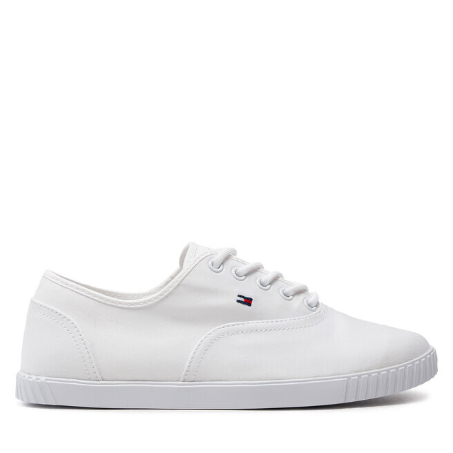 

Кроссовки Tommy Hilfiger Canvas Lace Up Sneaker FW0FW07805 White YBS, белый