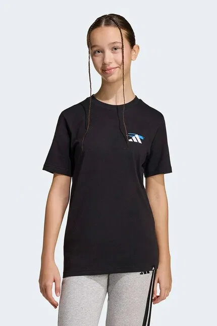 Футболка детская из хлопка Adidas, черный — фото 4
