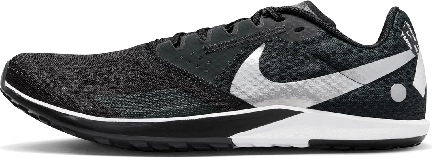 Кроссовки Nike Zoom Rival DX7998 Waffle 6 для бега по улицам и кросс-кантри, Black Metallic Silver Dk Smoke Grey